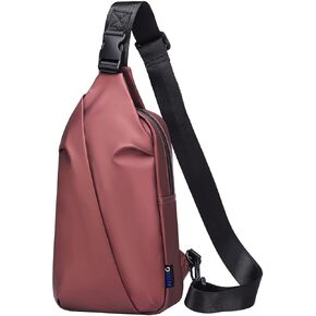 Small Sling Bag, Waterproof Nylon 7.9 Inch Crossbody Chest Bags Daypack Backpack with Anti-theft Pocket for Men Women (Dark Green)