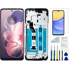 for Motorola G Power 5g 2024 Screen Replacement Black with Frame for Moto G Power 5g 2024 Screen Replacement XT2415 XT2415-1 LCD Display Touch Screen Assembly Repair Parts