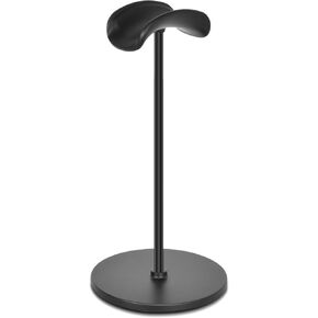 T-fun Headphone Stand, Curved Headset Stand with Aluminum Rod ABS Solid Base Gaming Headset Holder for Desk Headphone Accessories for Organization and Display, Silver