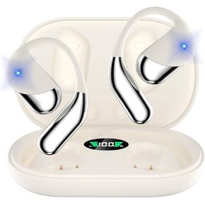 Wireless Earbuds Bluetooth 5.4 Headphones with Digital Display Charging Case Touch Control in-Ear Earphones with Built-in Microphone IPX7 Waterproof Stereo Earphones for Running Walking Workout