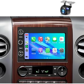 Car Radio for Ford F150/F250/F350 2004-2014 Fusion Edge Explorer Taurus[2+64G] Wireless Carplay/Android Auto,Android 7" Touch Screen GPS WiFi Bluetooth FM Mirror Link Backup Camera OEM