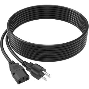 for Samsung TV Power Cord Computer Power Cord 3 Prong AC Power Cable for TV, PC, Monitor, Printer, Laptop, Xbox 360, HP, Dell, Vizio, LG, Asus, Panasonic, Sony, Toshiba, Acer Power Supply (10FT)