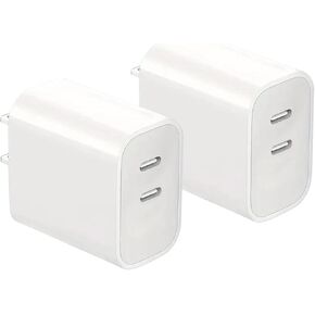 USB C Charger Block，Dual Port Wall Chargers，Fast Type C Charger for Phone16ProMax/16Pro/16/16Plus/15/15Pro/15ProMax/15Plus/14/13/12/Xs Max/XR/Sansun [2 Pack]