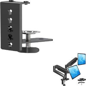 MOUNTUP Dual Monitor Stand for Desk + MU0004 MU0005 Desk C-Clamp Extension for Max 6 inch Thick Desktops