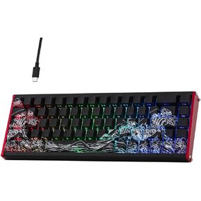 AJAZZ ALUX68 HE Aluminum Rapid Trigger Gaming Keyboard with Magnetic Switch, Wired Hall Effect Keyboard with 8K Polling Rate, 0.125ms Latency, RGB Backlight (Black, ALUX68 Plus)