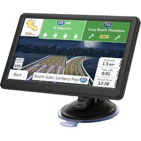GPS Navigator for Car Truck RV, Latest 2025 Map 7-inch Touchscreen Car GPS Navigation, Real-time Voice Steering with Speed and red Light warnings/Custom Truck Routing, Free Lifetime map Updates