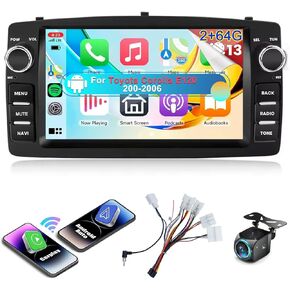Car Stereo for Toyota Corolla EX E130 E120 2000-2006, 7 Inch IPS Touchscreen Radio Support Wireless CarPlay and Android Auto,GPS Navigation,WiFi,Bluetooth,FM +AHD Backup Camera