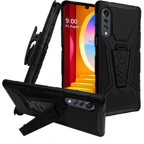 for LG Velvet 5G, Velvet 5G UW (LM-G900) - Phone Case w/Belt Clip Holster - CV1 Black
