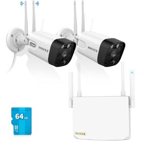 OOSSXX (4-Antennas Enchance) 2-Way Audio & 3K 5.0MP 1944P Outdoor Wireless Security Camera System PIR Detection WiFi Cameras Video Surveillance