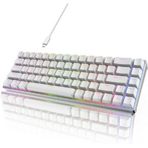 RK ROYAL KLUDGE RK68Pro Wired 60% Mechanical Keyboard with CNC Frame, Compact Gaming Keyboard with Software 68 Keys Hot Swappable RGB Backlit, Gateron Blue Switch