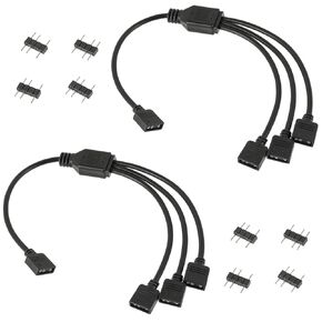 1-to-3 ARGB Splitter Cable, 5V 3Pin Addressable RGB Splitter Extension Cable ARGB LED Cable for Extend PC Computer, ARGB LED Series Or 5V ARGB Fans (2 Pack)
