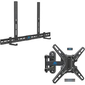 Mounting Dream MD5425 Sound Bar Bracket for Soundbar with Holes/Without Holes Up to 20 LBS, MD2465 Mounting Dream UL Listed TV Mount Swivel Tilt for Most 13-42 Inch TVs