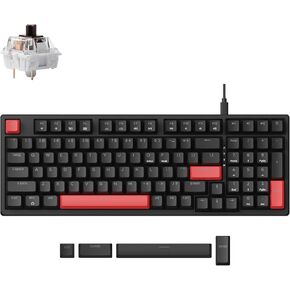 X5 Wired Gaming LED Backlight QMK/Launcher Mechanical Keyboard for Windows/Linux, Customize keymaps, Double-Shot keycaps, Keychron Mechanical Brown Switch, Perfect for Both Gaming and Work
