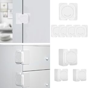 Cabinet Locks(12-Pack) for Babies, Kids and Toddlers Proofing Cabinet Child, safety Locks Suitable for Cabinets, Drawer and Refrigerator with Easy Installation (White) (8 Flat Lock+4 Right Angle Lock)