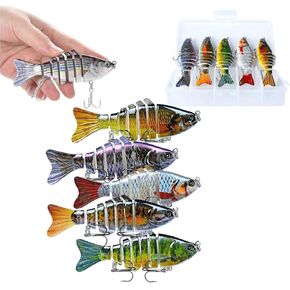 5PCS Bionic Swimming Bait, 2025Bionic Swimming Lure, Bionic Fishing Lures That Swim by Itself, Swimbait FishingGear, Fishing Soft Plastic Lures Suitable for All Kinds of Fishing Waters