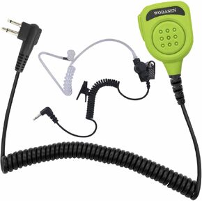 WODASEN Waterproof Walkie Talkie Speaker Mic Heavy Duty Remote Radio Microphone Shoulder Handheld Lapel Mic Green with 3.5mm Audio Jack for CP100 CP185 CP200d CLS1410 RDM2070D RDU2040D BPR40