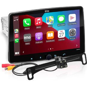 BOSS Audio Systems BCPA10 Car Stereo System - 10.1 Inch Single Din Head Unit with Apple CarPlay, Android Auto + Backup Camera