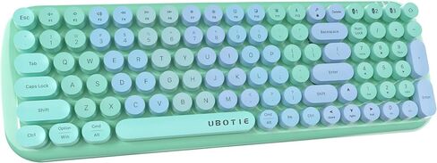 UBOTIE Colorful Bluetooth 100Keys Keyboards, Wireless Compact Rainbow Gradual Colors Retro Typewriter Flexible Keyboard for Tablet, Cellphones, PC(Blue Gradient) in Kuwait