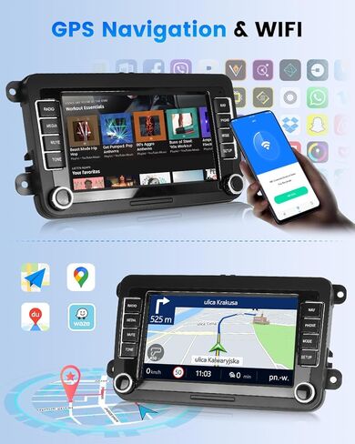 4G+64G CarPlay Radio for VW Passat Jetta Tiguan Golf MK5 MK6 T5 EOS Polo, Rimoody Android 13 Car Stereo 7 Inch Touch Screen Android Auto GPS Navigation Bluetooth FM SWC Backup Camera in Saudi Arabia