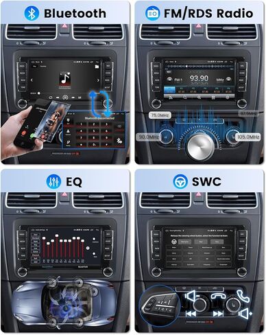 4G+64G CarPlay Radio for VW Passat Jetta Tiguan Golf MK5 MK6 T5 EOS Polo, Rimoody Android 13 Car Stereo 7 Inch Touch Screen Android Auto GPS Navigation Bluetooth FM SWC Backup Camera in Saudi Arabia