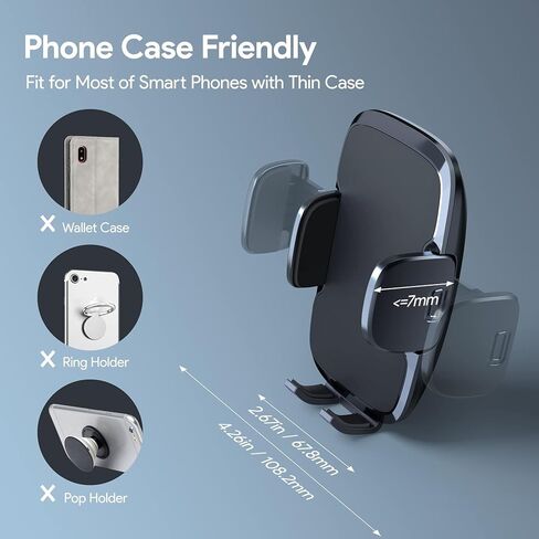 Car Phone Holder for Cell Phone Car Mount [Big Phone Friendly] Car Phone Mount Hands Free for Car Cell Phone Holder Automobile Cradle Fit for iPhone Android and All Smartphones in Saudi Arabia