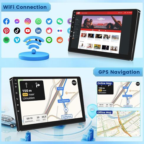 [2+64G] NHOPEEW Car Radio for Ford F150 F-150 F 150 2009-2012 - Wireless Carplay and Android Auto - 9 Inch Touchscreen Android Car Stereo with DSP/Multiple UI/GPS/WiFi/SWC + AHD Backup Camera in Kuwait