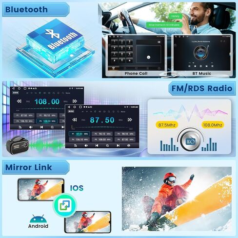 [2+64G] NHOPEEW Car Radio for Ford F150 F-150 F 150 2009-2012 - Wireless Carplay and Android Auto - 9 Inch Touchscreen Android Car Stereo with DSP/Multiple UI/GPS/WiFi/SWC + AHD Backup Camera in Kuwait
