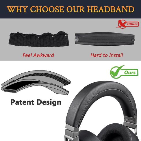 Soulwit Protein Leather Leather Cover for Corsair Virtuoso RGB Wireless XT SE Gaming Headphones ، Plaction HeadStrap PART Part - Black in Kuwait