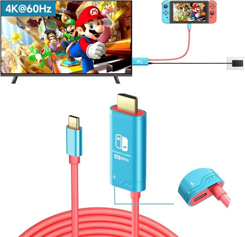 10FT/3m USB C to HDMI Cable Compatible with Nintendo Switch NS/OLED/Steam Deck/ROG Ally, Portable TV Connector Dock for Screen Mirroring, 4K@30Hz, Blue in Saudi Arabia