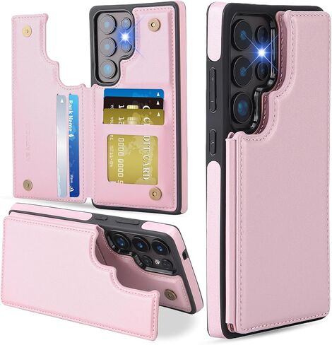 ASAPDOS لـ Samsung Galaxy S25 Ultra Case مع حامل البطاقة ، PU Leather Froofcling Flip مع حامل بطاقة RFID و Kickstand للرجال البني in Kuwait