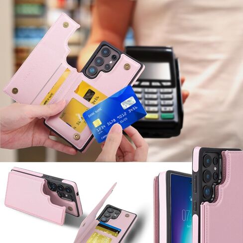ASAPDOS لـ Samsung Galaxy S25 Ultra Case مع حامل البطاقة ، PU Leather Froofcling Flip مع حامل بطاقة RFID و Kickstand للرجال البني in Kuwait