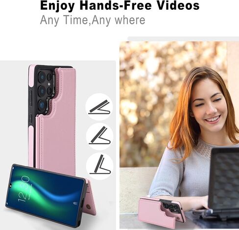 ASAPDOS لـ Samsung Galaxy S25 Ultra Case مع حامل البطاقة ، PU Leather Froofcling Flip مع حامل بطاقة RFID و Kickstand للرجال البني in Kuwait