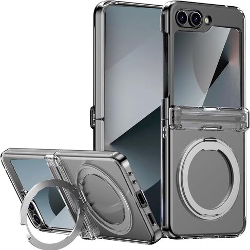 for Samsung Galaxy Z Flip 6 Magnetic Case with Hinge Protection& Kickstand,[Compatible with MagSafe] Slim Case with Invisible Ring Stand Soft TPU Protective Case for Galaxy Z Flip 6 5G,Purple in Saudi Arabia