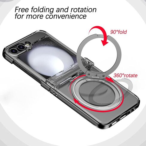 for Samsung Galaxy Z Flip 6 Magnetic Case with Hinge Protection& Kickstand,[Compatible with MagSafe] Slim Case with Invisible Ring Stand Soft TPU Protective Case for Galaxy Z Flip 6 5G,Purple in Saudi Arabia