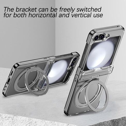 for Samsung Galaxy Z Flip 6 Magnetic Case with Hinge Protection& Kickstand,[Compatible with MagSafe] Slim Case with Invisible Ring Stand Soft TPU Protective Case for Galaxy Z Flip 6 5G,Purple in Saudi Arabia