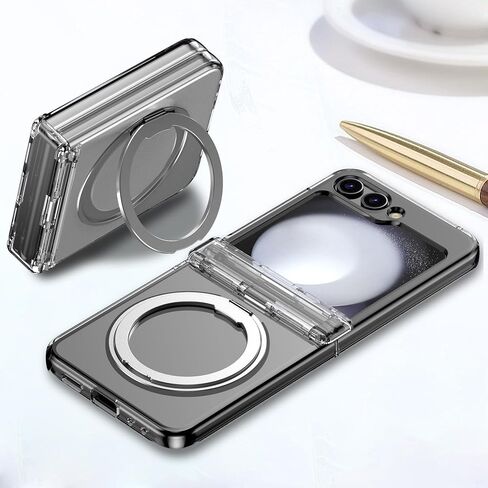 for Samsung Galaxy Z Flip 6 Magnetic Case with Hinge Protection& Kickstand,[Compatible with MagSafe] Slim Case with Invisible Ring Stand Soft TPU Protective Case for Galaxy Z Flip 6 5G,Purple in Saudi Arabia