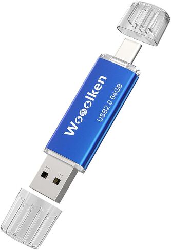 USB C Flash Drive 32GB, Wooolken USB 3.0 Dual Drive Type-C Flash Drive Thumb Drive OTG USB Flash Drive for iPhone 15/Android Smartphone/Tablets/Computers/Laptop (Blue) in Saudi Arabia