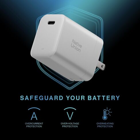 Native Union Fast GaN Charger PD 45W – Ultra-Compact Power Delivery Enabled USB-C – Made of Recycled Materials – for MacBook Air, iPads, iPhones, Pixel, Galaxy & Other USB-C Devices (White) in Saudi Arabia