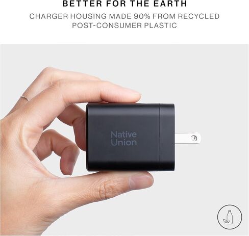 Native Union Fast GaN Charger PD 45W – Ultra-Compact Power Delivery Enabled USB-C – Made of Recycled Materials – for MacBook Air, iPads, iPhones, Pixel, Galaxy & Other USB-C Devices (White) in Saudi Arabia