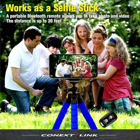Conext Link Universal Adjustable Octopus Tripod Stand Phone Holder for iPhone Camera (Blue) in Saudi Arabia