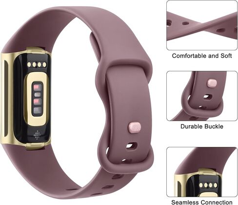 2 حزمة نطاقات متوافقة مع Fitbit Charge 6 / Fitbit Charge 5 نطاقات للنساء الرجال ، معصم الاستبدال الرياضي الكلاسيكي المقاوم للماء in Kuwait