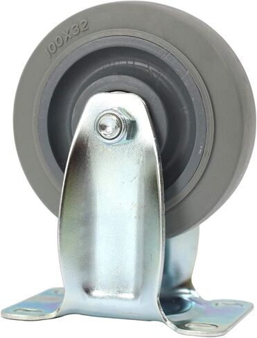 Set of 4 NK Rigid Plate Caster with 3" x 2-1/2" Non Marking Soft Gray Rubber TPR Wheel in Saudi Arabia