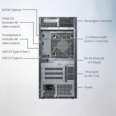 Dell Tower Plus EBT2250 Desktop Computer - Series 2 Intel Core Ultra 9 285 24-Core CPU up to 5.6 GHz, 64GB DDR5 RAM, 16TB (2 x 8TB) SSD, GeForce RTX 4060 8GB GDDR6, Windows 11 Pro, Graphite in Saudi Arabia