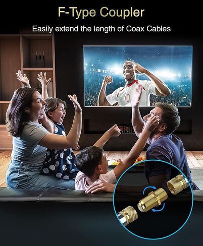 موصل كابل محوري BlueRigger 90 درجة (5 حزم، محول RG6 Coax 90D، موصلات محورية من النوع F بزاوية قائمة، محولات ذكر إلى أنثى) - متوافق مع HDTV، الهوائي، المودم، صندوق الكابل، CATV in Saudi Arabia