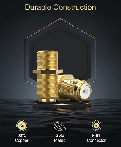 موصل كابل محوري BlueRigger 90 درجة (5 حزم، محول RG6 Coax 90D، موصلات محورية من النوع F بزاوية قائمة، محولات ذكر إلى أنثى) - متوافق مع HDTV، الهوائي، المودم، صندوق الكابل، CATV in Saudi Arabia