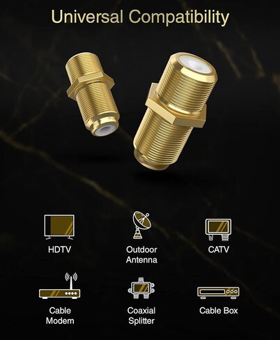 موصل كابل محوري BlueRigger 90 درجة (5 حزم، محول RG6 Coax 90D، موصلات محورية من النوع F بزاوية قائمة، محولات ذكر إلى أنثى) - متوافق مع HDTV، الهوائي، المودم، صندوق الكابل، CATV in Saudi Arabia