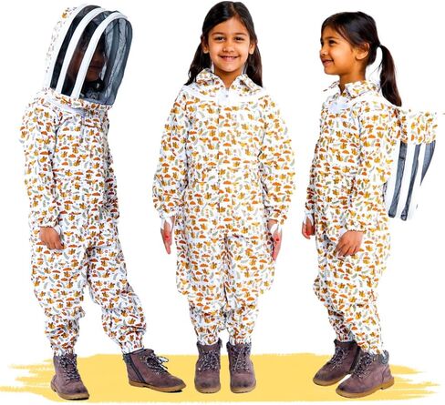 FOREST BEEKEEPING SUPPLY- Kids Full Body Bee Suit. Cotton twill soft to Children’s skin tuff to bee Stings with Veil in Kuwait