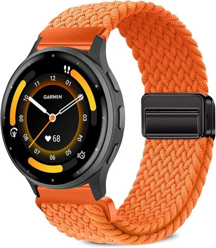 Magnetic Braided Watch Bands Compatible with Garmin Venu 3 45mm/Venu 2/Garmin vivoactive 4/Garmin Forerunner 265/255/255 Music,22mm Wristband,Replacement Nylon Sport Strap for Women Men in Kuwait