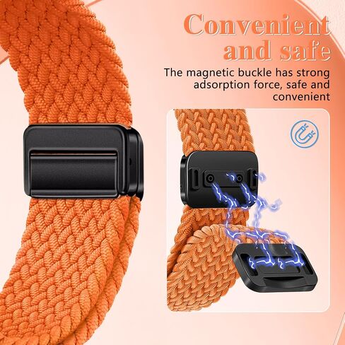 Magnetic Braided Watch Bands Compatible with Garmin Venu 3 45mm/Venu 2/Garmin vivoactive 4/Garmin Forerunner 265/255/255 Music,22mm Wristband,Replacement Nylon Sport Strap for Women Men in Kuwait