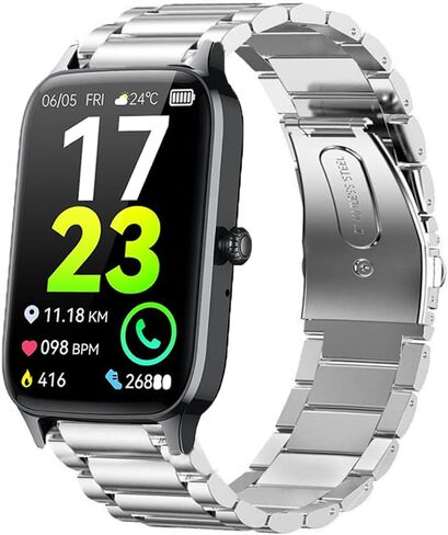 Compatible with Dyurwa P97 Smart Watch Band, Quick Release Stainless Steel Metal Replacement Strap Bracelet Compatible for Soudorv P97, Dyurwa P97 Smart Watch in Saudi Arabia